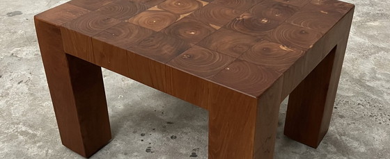 Image 1 of Brutalist Solid Wood Side Table