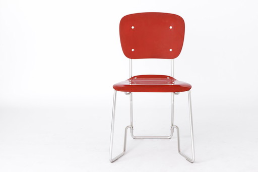 Set of 4 stacking chairs by Armin Wirth, model Aluflex, 1951 Germany