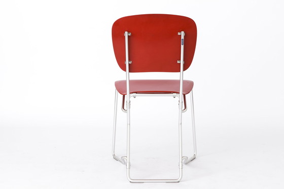 Image 1 of Set of 4 stacking chairs by Armin Wirth, model Aluflex, 1951 Germany
