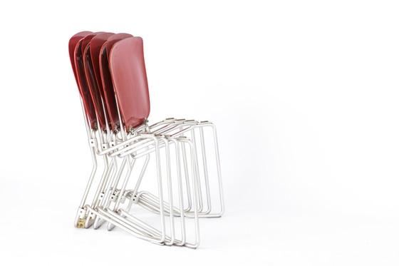 Image 1 of Set of 4 stacking chairs by Armin Wirth, model Aluflex, 1951 Germany