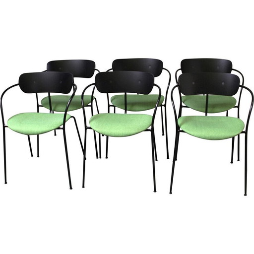 Vintage Pavilion AV4 chair in black stained metal and wood by Anderss and Voll for & Tradition