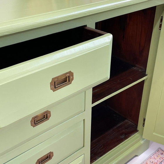 Image 1 of Restyle Green Solid Wood Sideboard Refurbished Chest of Drawers