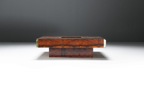 Image 1 of Stunning Alveo Coffee Table In Burlwood & Brass By Mario Sabot Italy.