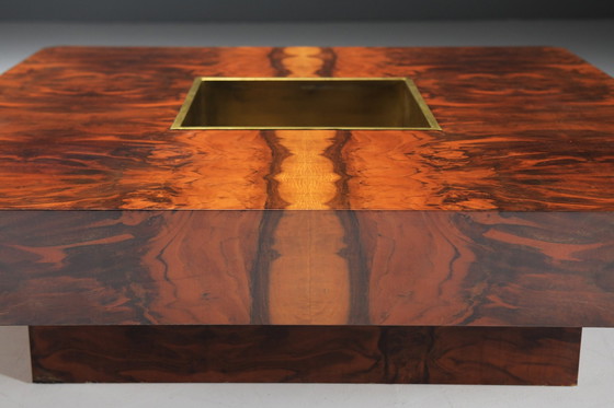 Image 1 of Stunning Alveo Coffee Table In Burlwood & Brass By Mario Sabot Italy.