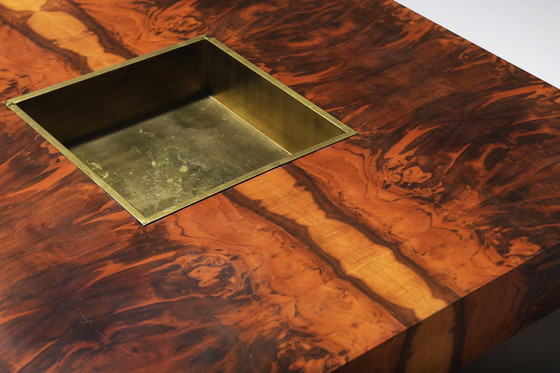 Image 1 of Stunning Alveo Coffee Table In Burlwood & Brass By Mario Sabot Italy.