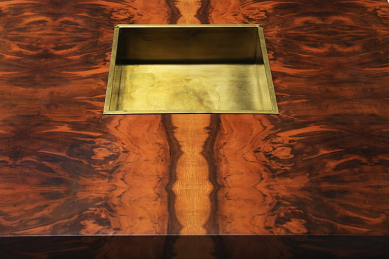 Image 1 of Stunning Alveo Coffee Table In Burlwood & Brass By Mario Sabot Italy.