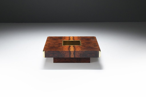 Stunning Alveo Coffee Table In Burlwood & Brass By Mario Sabot Italy.