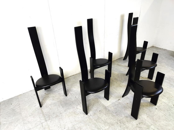 Image 1 of 6x Vico Magistretti 1970s Golem chairs