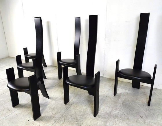 Image 1 of 6x Vico Magistretti 1970s Golem chairs