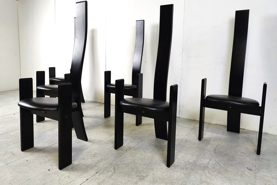 Image 1 of 6x Vico Magistretti 1970s Golem chairs