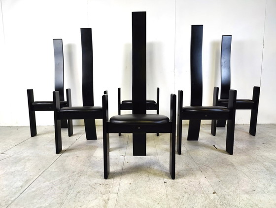 Image 1 of 6x Vico Magistretti 1970s Golem chairs