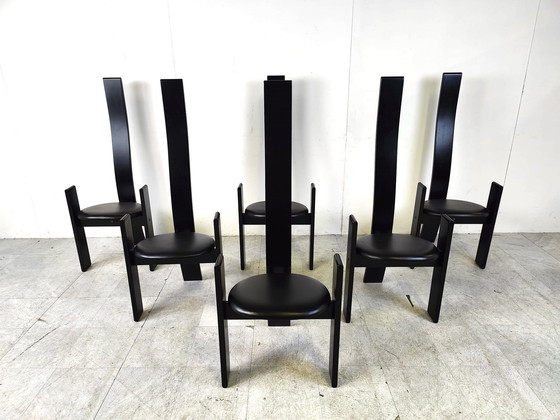 Image 1 of 6x Vico Magistretti 1970s Golem chairs