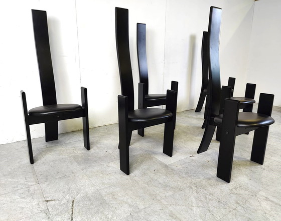 Image 1 of 6x Vico Magistretti 1970s Golem chairs