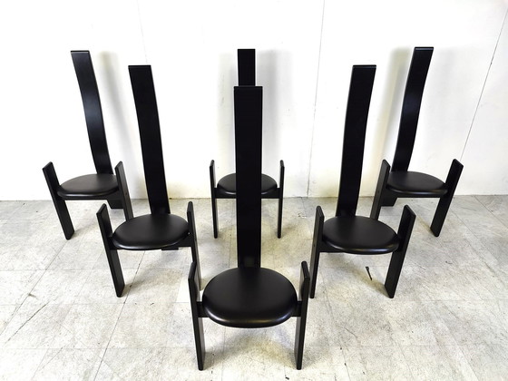 Image 1 of 6x Vico Magistretti 1970s Golem chairs