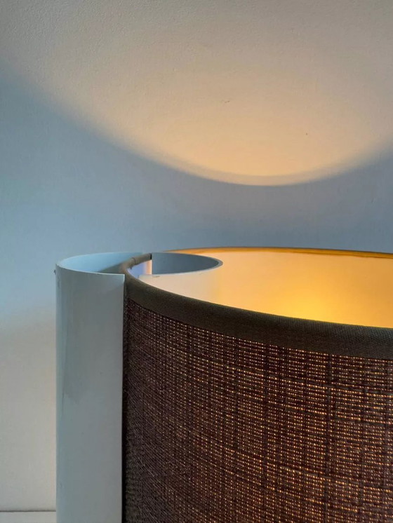 Image 1 of 2x Lampada da tavolo vintage, bianca e marrone, "Fluette" di Gramigna