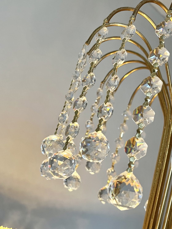 Image 1 of Swarovski Design Chandelier Crystal Balls Gold Leaf !