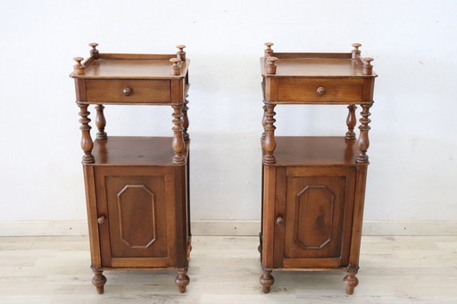 Antique Wooden Nightstands, 19Th Century