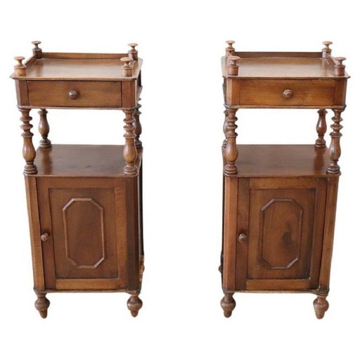 Antique Wooden Nightstands, 19Th Century