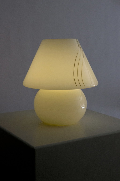 Vintage Glass Mushroom Table Lamp