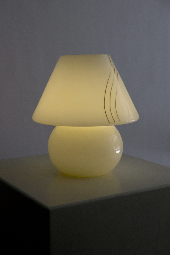 Image 1 of Vintage Glass Mushroom Table Lamp