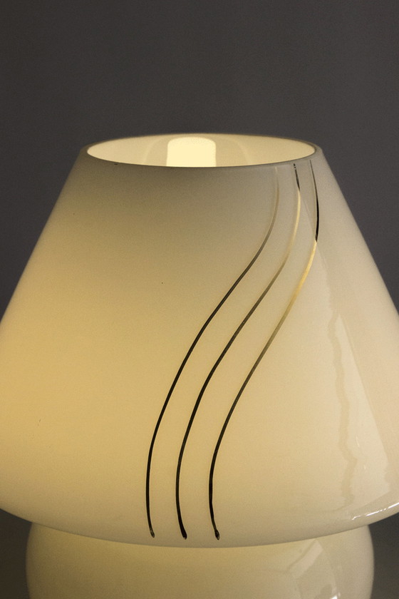 Image 1 of Lampe de table vintage en verre avec champignon