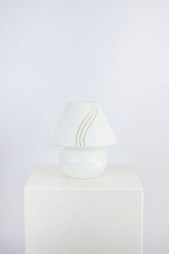 Image 1 of Vintage Glass Mushroom Table Lamp