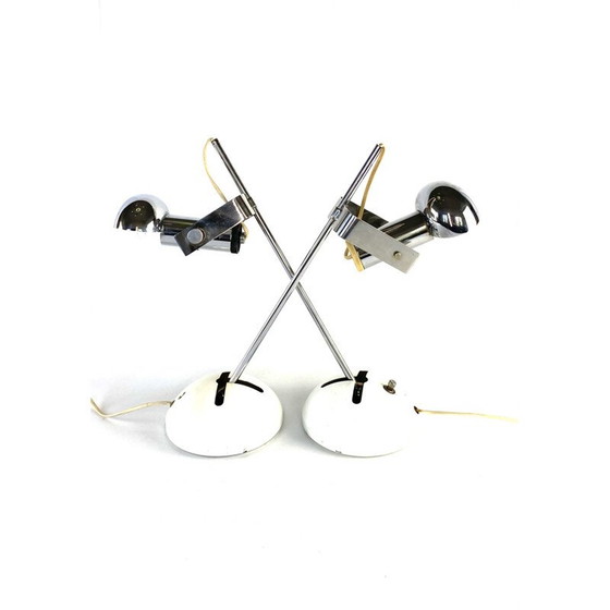 Image 1 of Coppia di lampade vintage T395 di Robert Sonneman di Luci Cinisello Milano, 1972