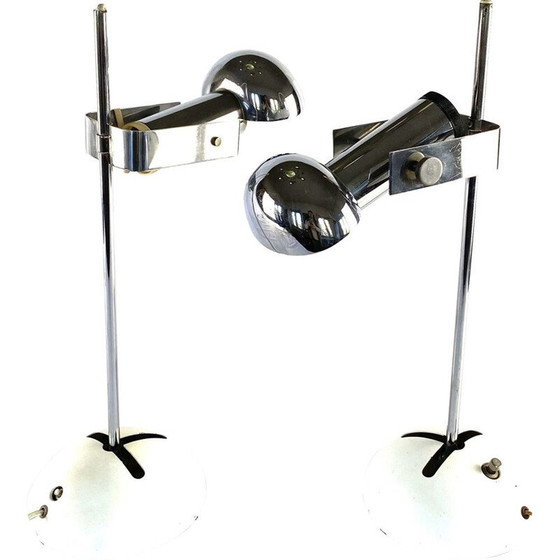 Image 1 of Coppia di lampade vintage T395 di Robert Sonneman di Luci Cinisello Milano, 1972