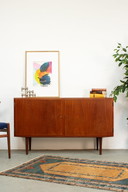 Credenza vintage in teak con cassettiera per cani