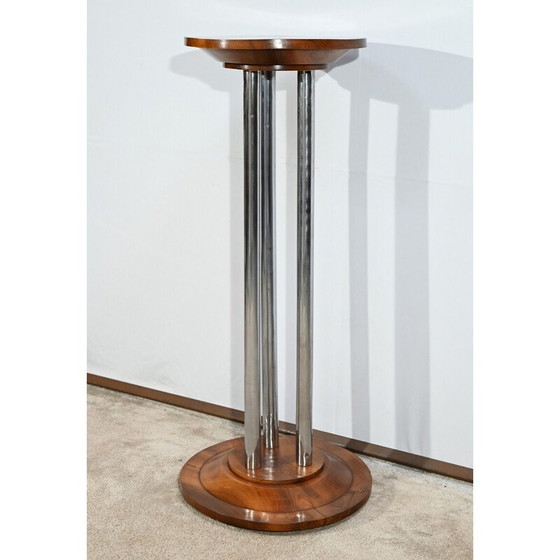 Image 1 of Vintage stand in walnut and chromed metal, 1930