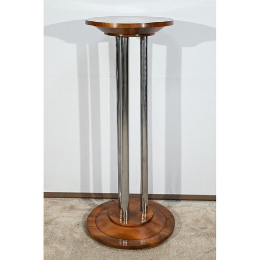 Supporto vintage in noce e metallo cromato, 1930