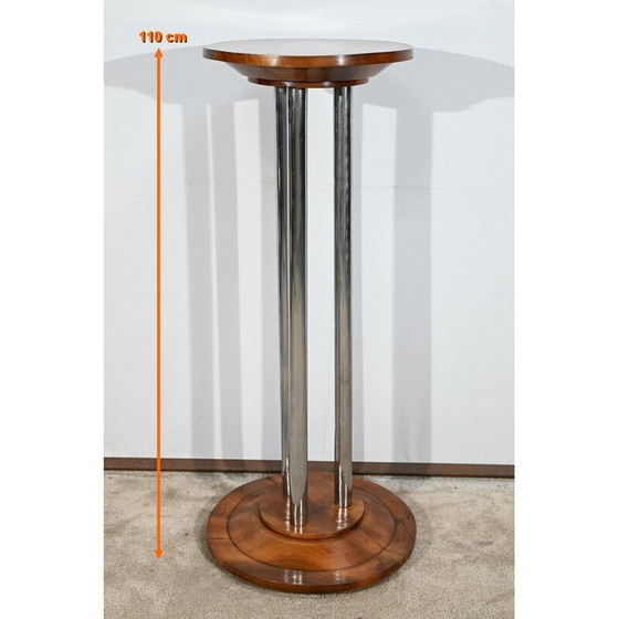 Image 1 of Vintage stand in walnut and chromed metal, 1930