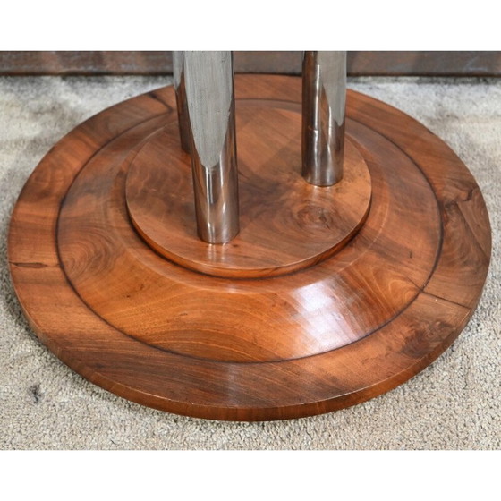 Image 1 of Vintage stand in walnut and chromed metal, 1930
