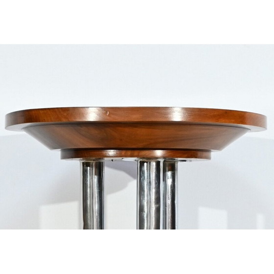 Image 1 of Vintage stand in walnut and chromed metal, 1930