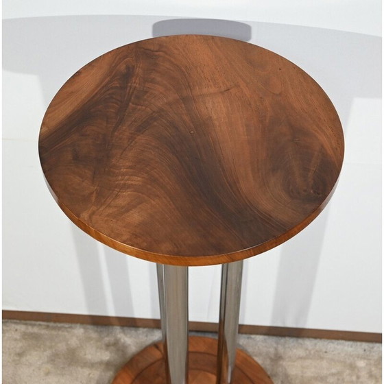 Image 1 of Vintage stand in walnut and chromed metal, 1930