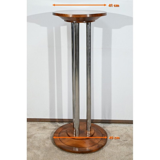 Image 1 of Vintage stand in walnut and chromed metal, 1930