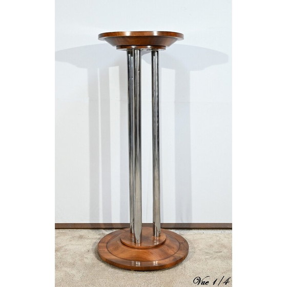 Image 1 of Vintage stand in walnut and chromed metal, 1930