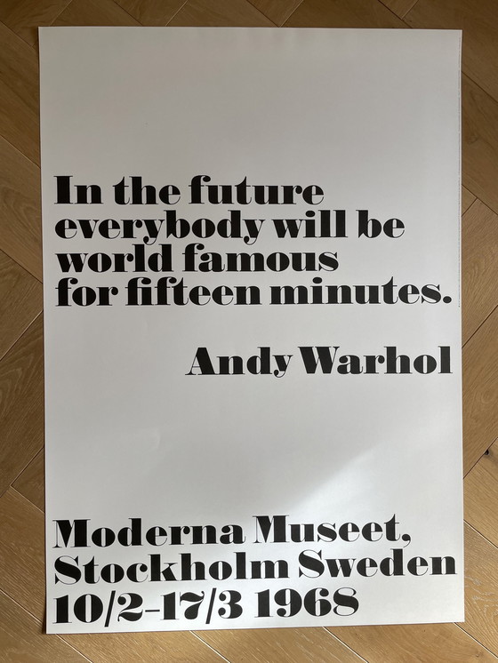 Image 1 of Andy Warhol, In the future, Designed by John Melin in 1968 for the Modern Museet