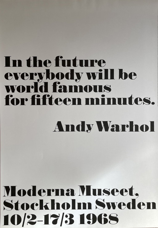 Andy Warhol, In the future, conçu par John Melin en 1968 pour le Modern Museet