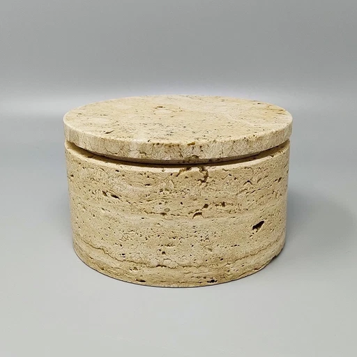 1970S Elegant Travertine Box By Enzo Mari For F.Lli Mannelli