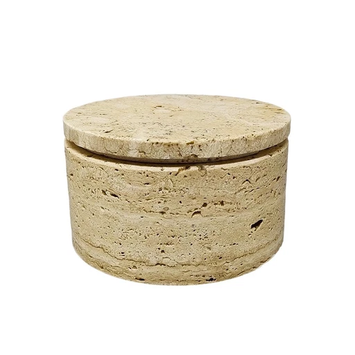 1970S Elegant Travertine Box By Enzo Mari For F.Lli Mannelli