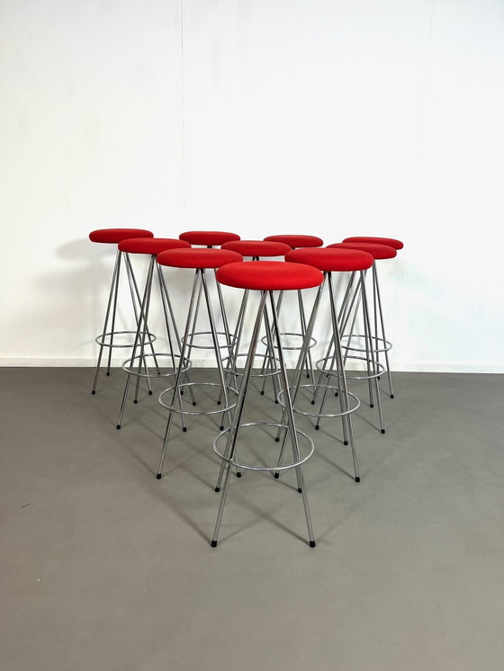 Image 1 of 10 Stainless Steel Nuta Bar Stools By Lluis Pau, Spain, 1990s