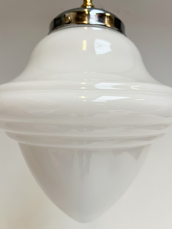 Image 1 of Opal Glass Art Deco Ceiling Lamp From The 1960'S