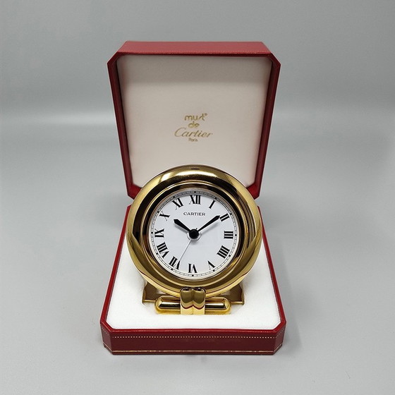 Image 1 of 1990S Gorgeous Cartier Alarm Clock Pendulette "Colisee". Made In France