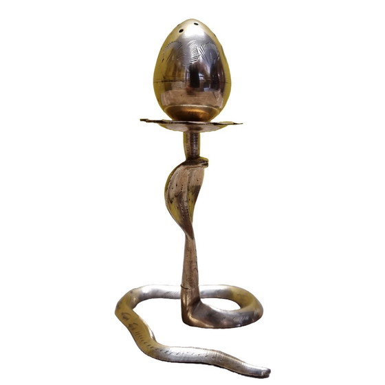 Image 1 of Vintage Brass Incense Holder Cobra 1970s