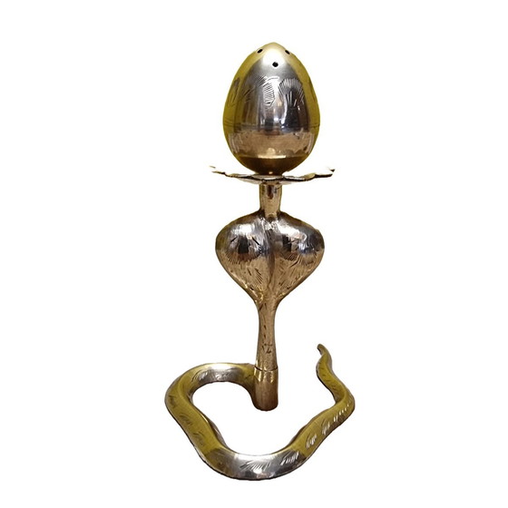 Image 1 of Vintage Brass Incense Holder Cobra 1970s