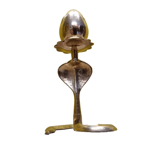 Image 1 of Vintage Brass Incense Holder Cobra 1970s