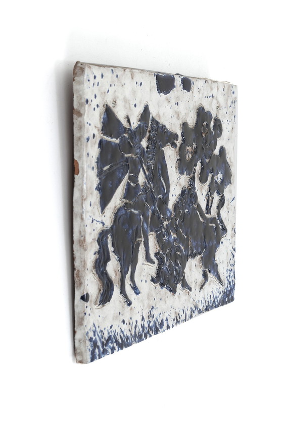 Image 1 of Vintage wall tile bullfight