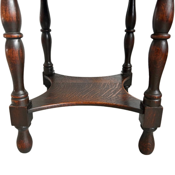 Image 1 of Antique round oak side table