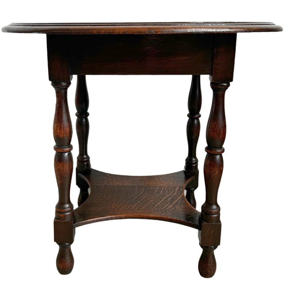 Image 1 of Antique round oak side table